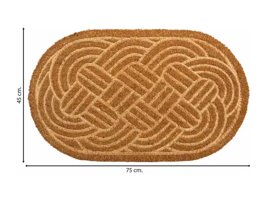 Tapis d'entrée en fibre pressée marron 75x45