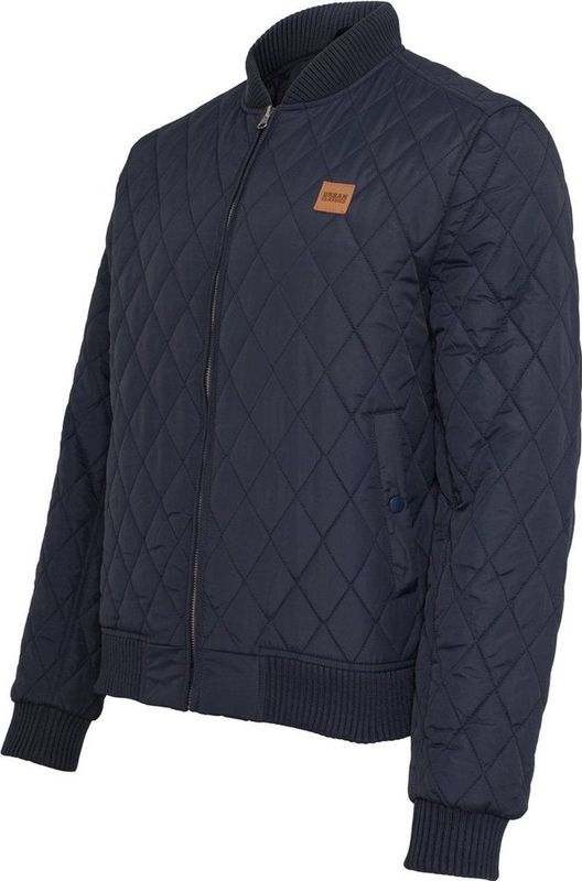 Urban Classics Herenjas Diamond Quilt Nylon Jacket - Gewatteerd Bomberjack - Donkerblauw