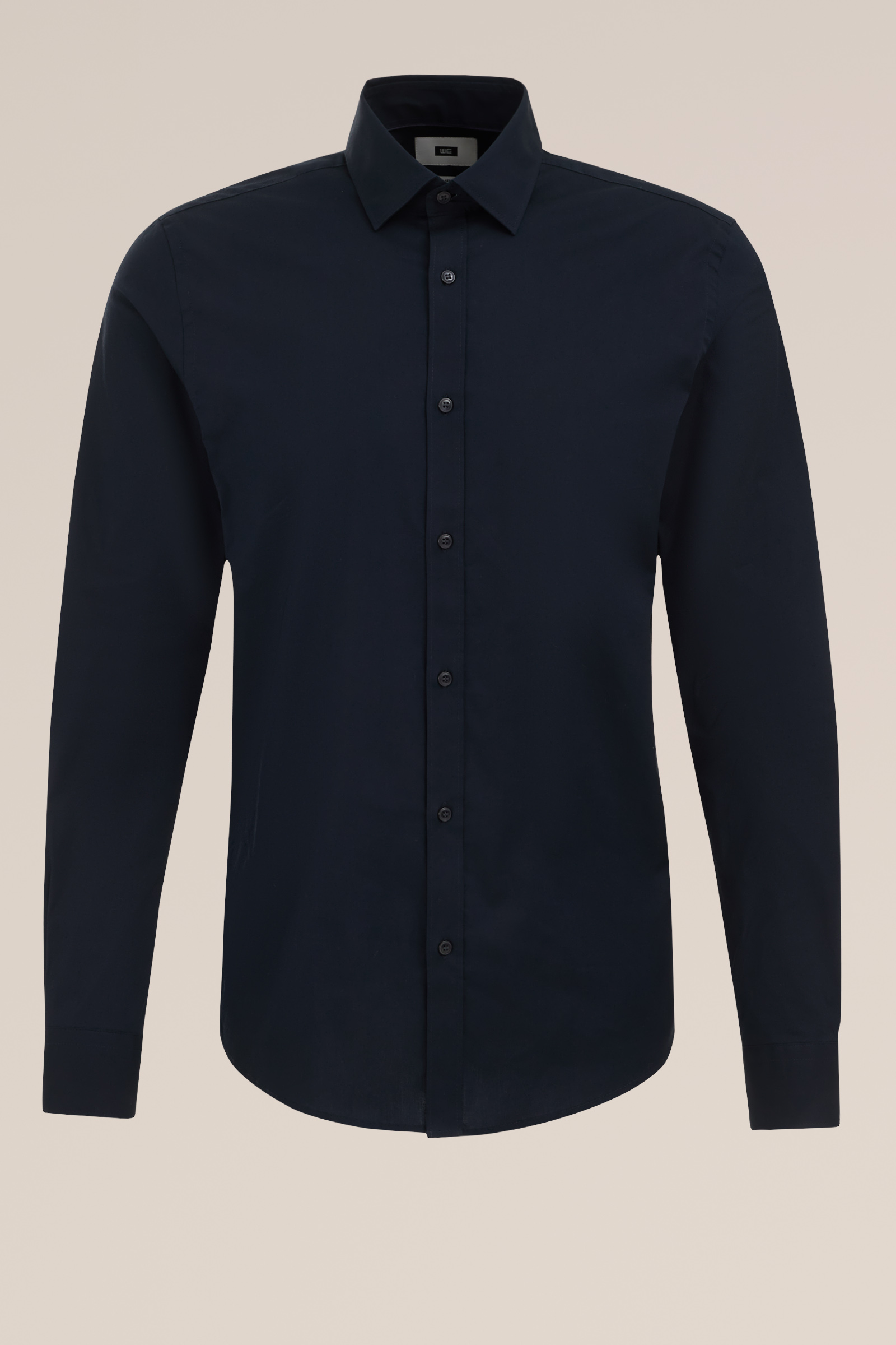 anti-odour overhemd met stretch Fundamentals Donkerblauw