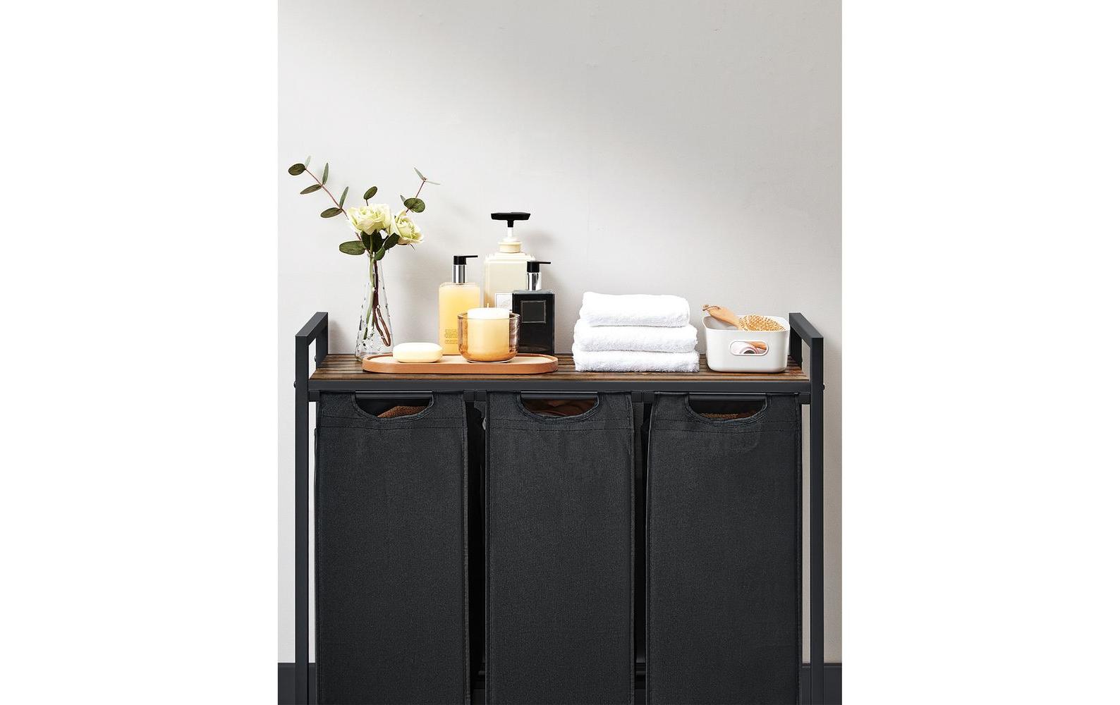 Wäschekorb 38 l, Braun/SchwarzWäschekorbsammler