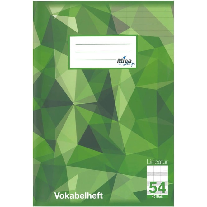 Vokabelheft - DIN A4 - Lineatur 54 - 3 Spalten - 40 Blatt