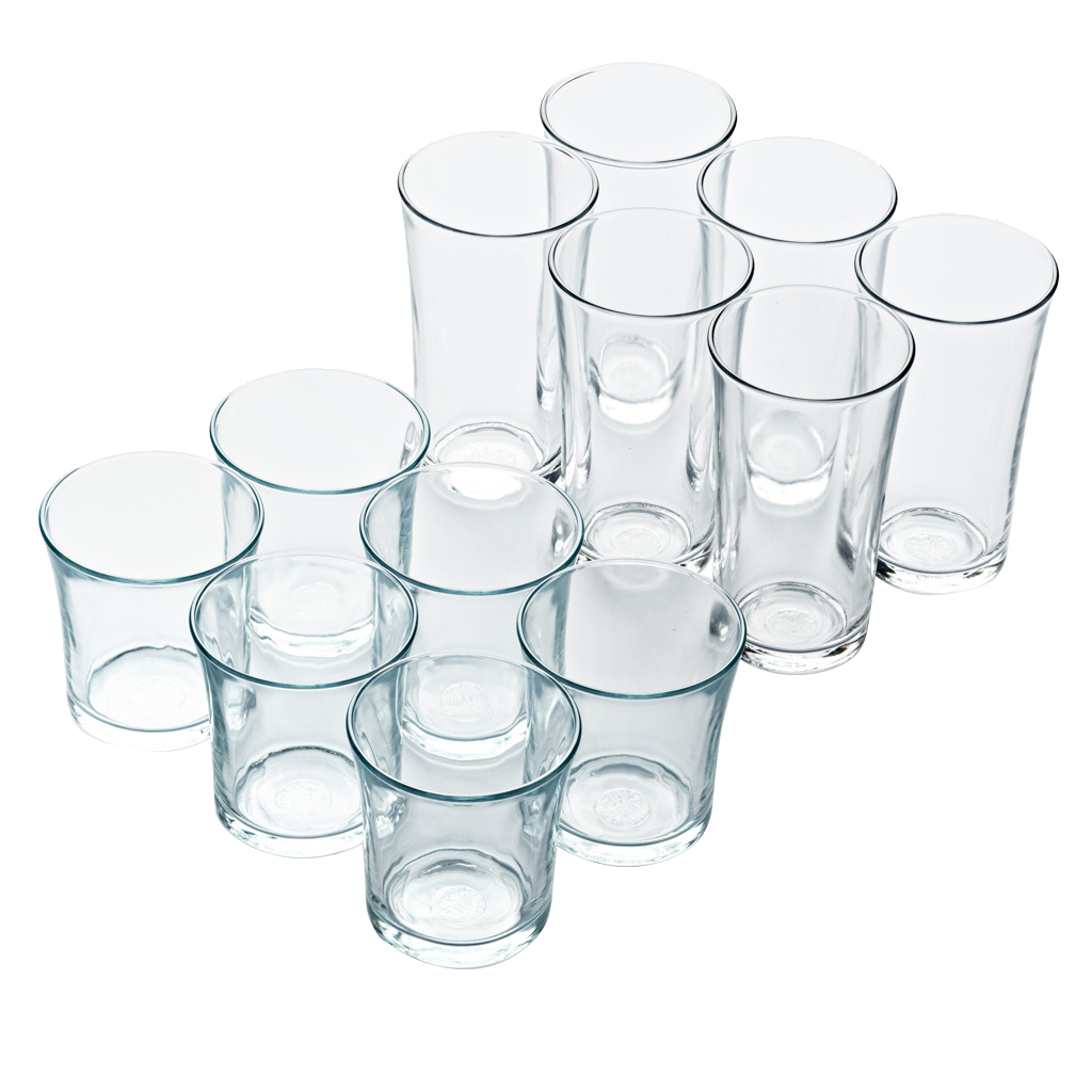 Lys - Set 12 verres - Verre bas 21 cl et verre haut 28 cl (Lot de 12)