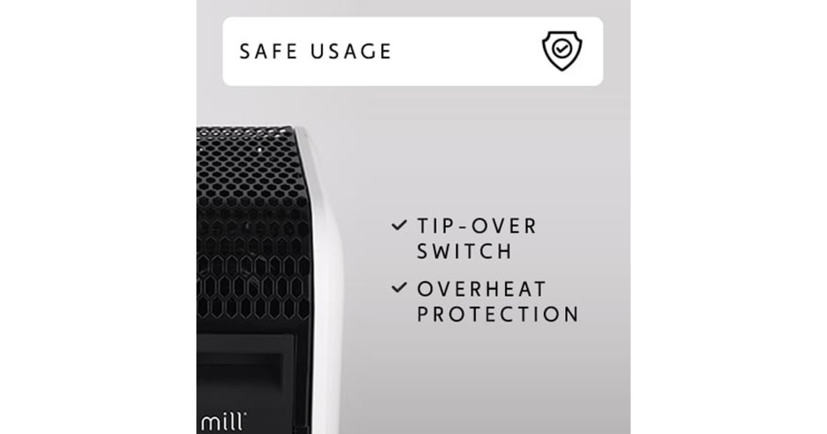 MillGentle Air WiFi Olieradiator OIL2000WIFI3 BLACK  (Wit/zwart, 2000W)