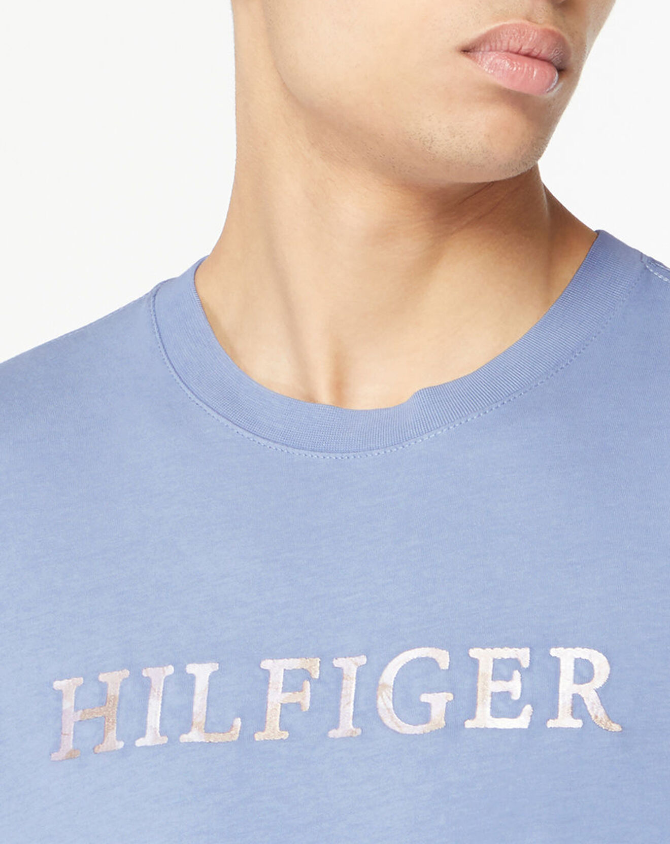 Tommy Hilfiger T-Shirt Floral Embroidery bleu ciel