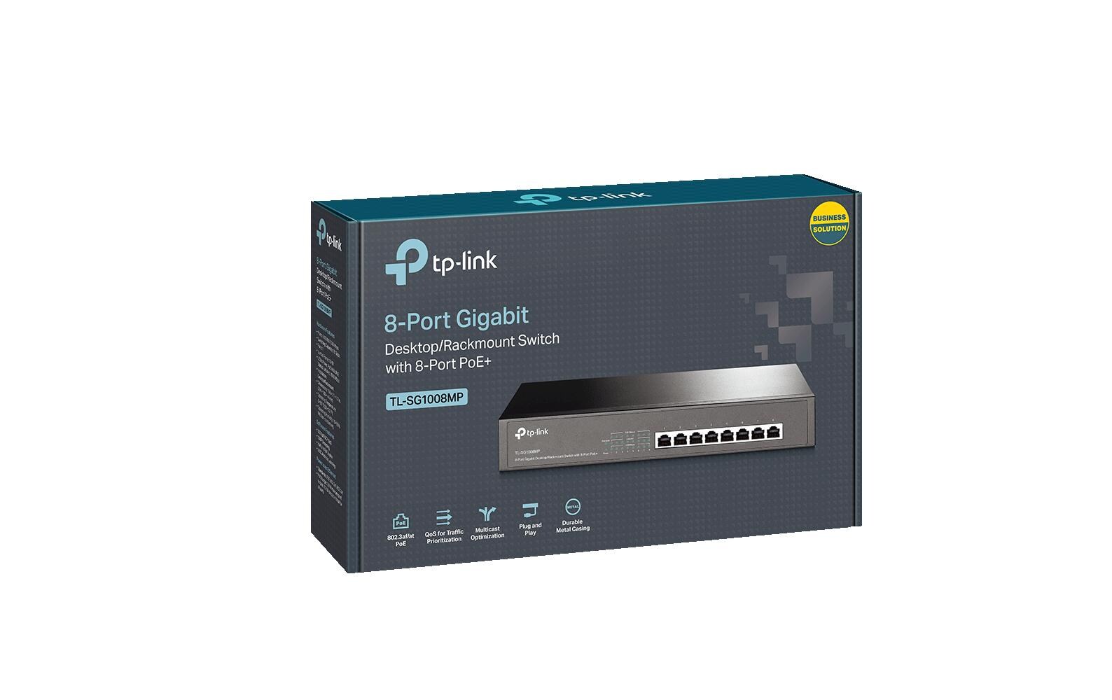 PoE+ Switch TL-SG1008MP V2 8 Port8-Port Gigabit Desktop/Rackmount Switch mit 8-Port PoE+