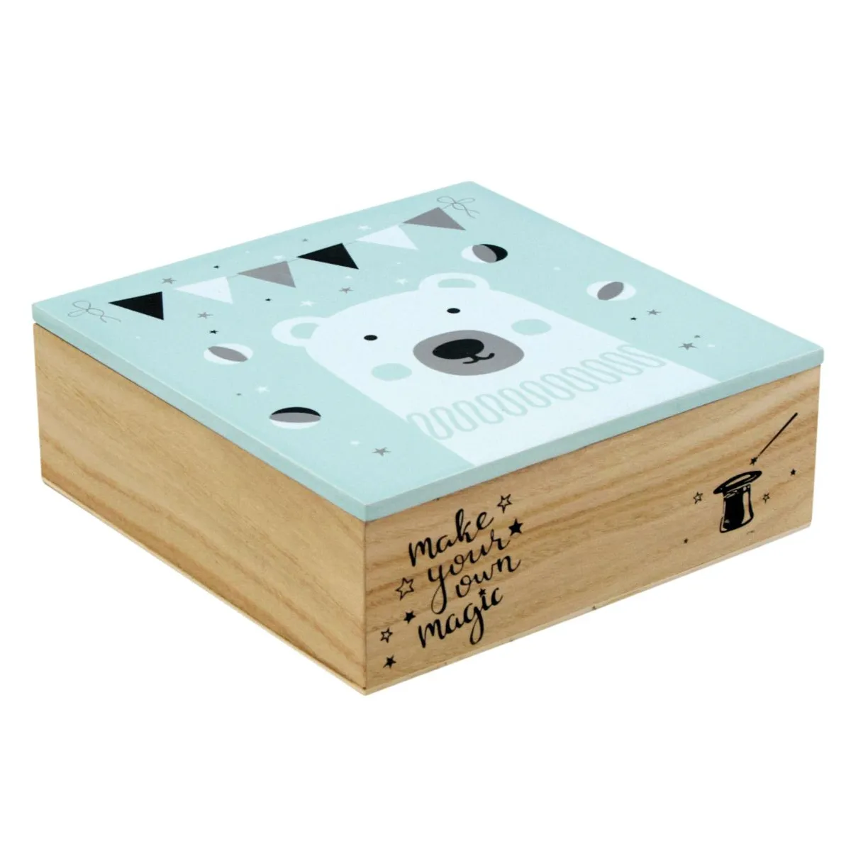 Aubry Gaspard Boite Carrée en Bois Ours