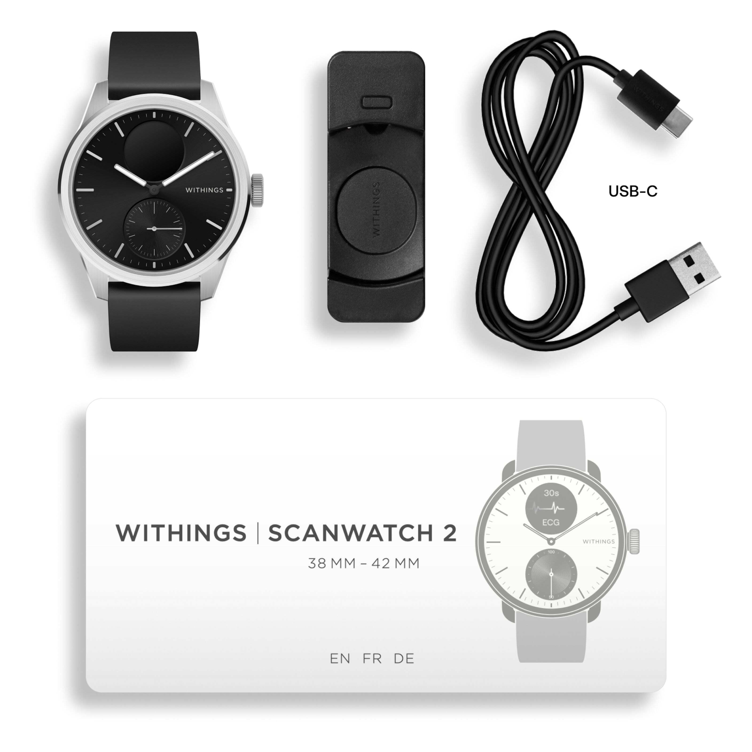 Withings Scanwatch 2 Smartklokke med klassisk urskive 42 mm