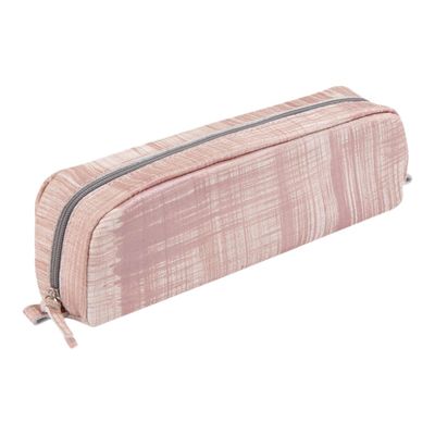 Clairefontaine - Trousse rectangulaire - cuir teinté - saumon brossé