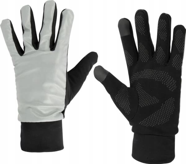 Brubeck Hansker for løping unisex AVENTO 44AC refleks XS/S sølv/svart
