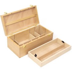 Boîte à ustensiles d'artiste, 2 niveaux, hêtre
