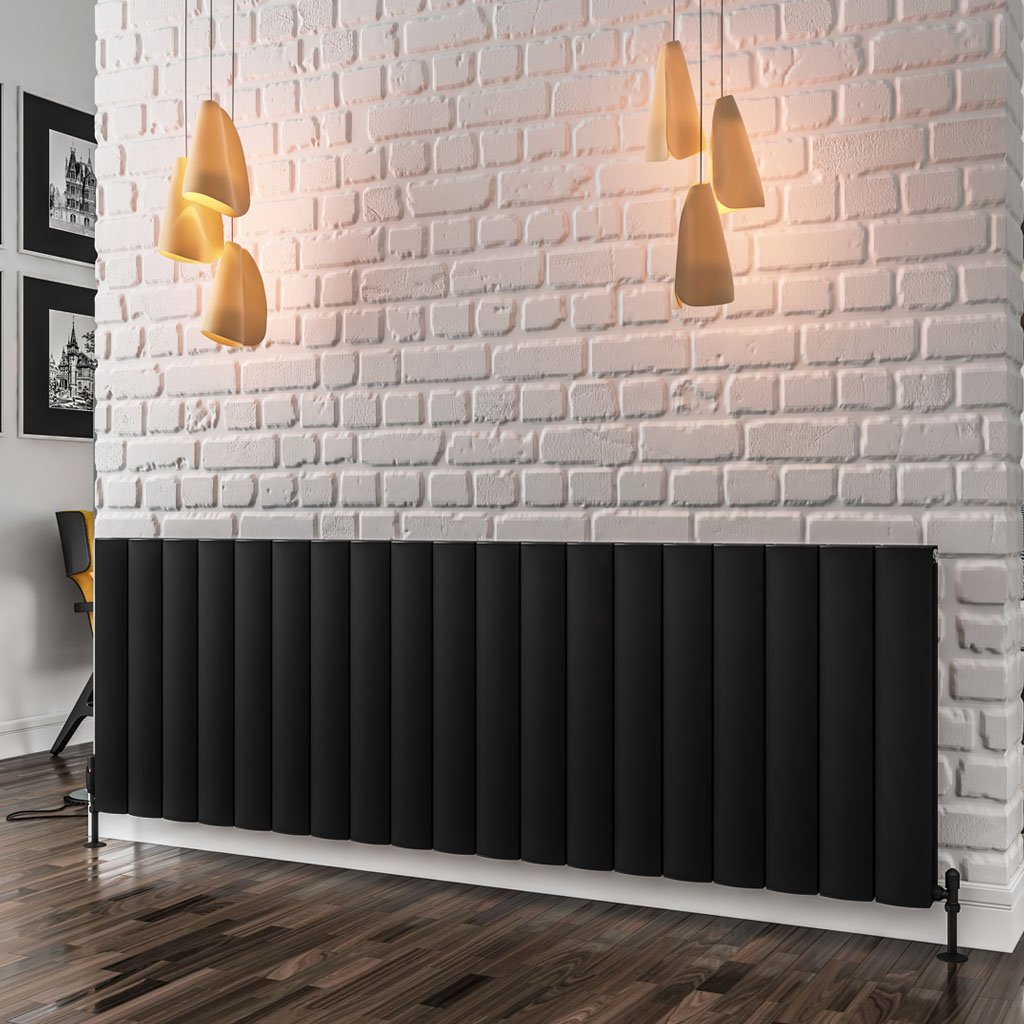 Eastbrook Guardia radiator 180x60cm aluminium 2924W zwart mat