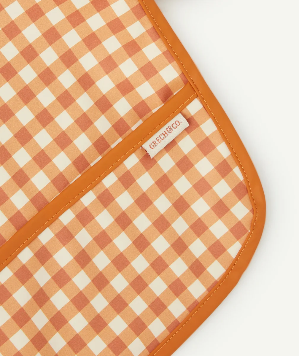 GRECH & CO.BAVOIR À MANCHES LONGUES EN FIBRES RECYCLÉES ET IMPRIMÉ À CARREAUX MARRON