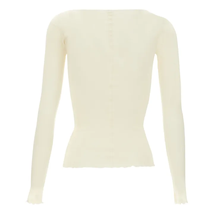 Baserange T-shirt Côtelé Pama Coton Bio | Ecru