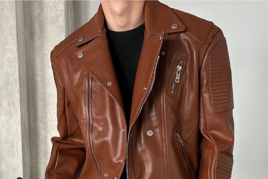SeoulPop - Bikerjack van imitatieleer