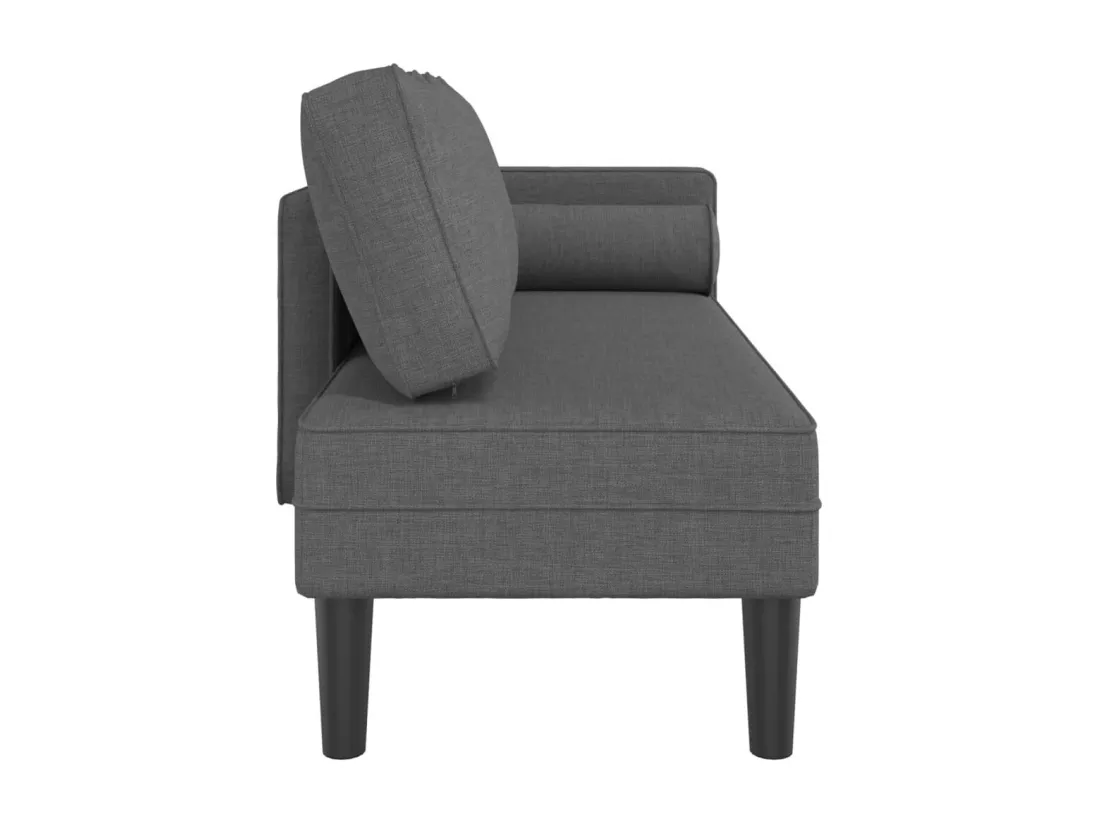 Prolenta Premium - Chaise longue avec coussins gris foncé tissu