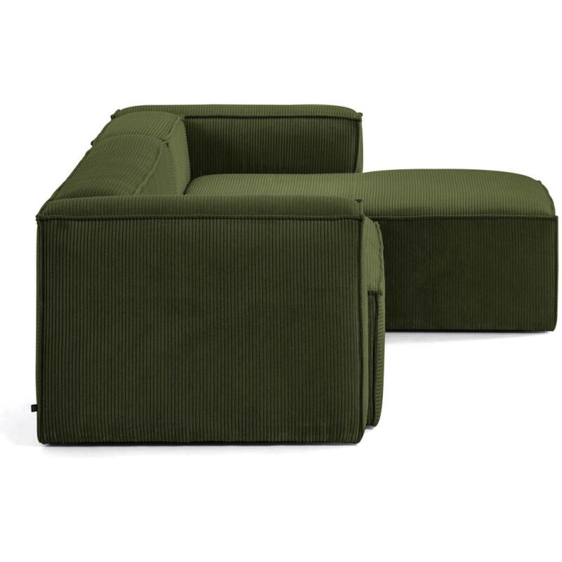Canapé Blok 3 places vert méridienne à droite 300 cm