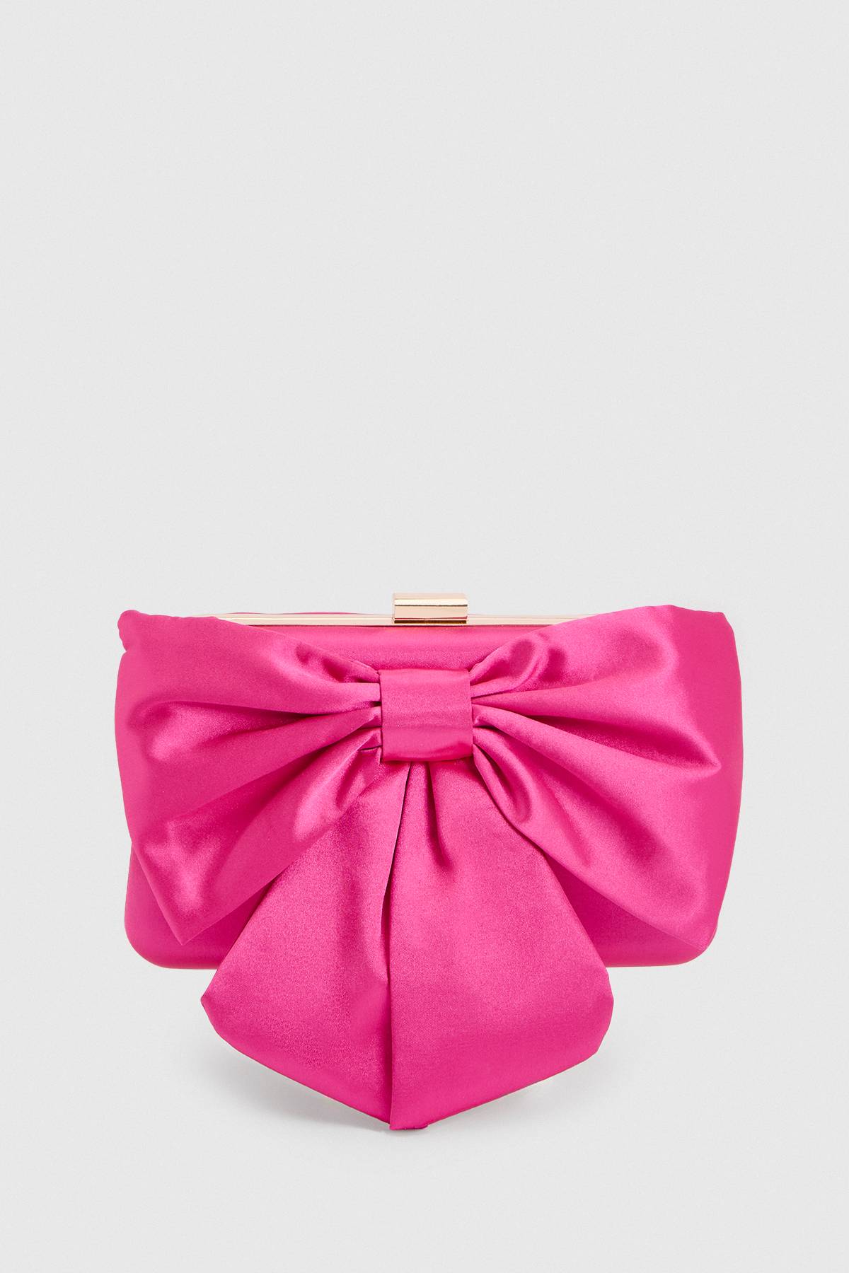 Oasis Pochette Azalée En Satin Avec Nœud Décoratif