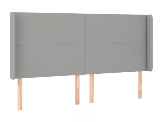 Sommier tapissier et matelas et LED Gris clair 180x200 cm Tissu