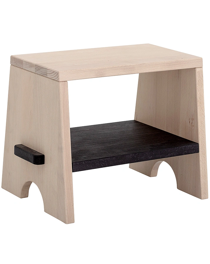 Hocker JELA aus Holz in natur/schwarz