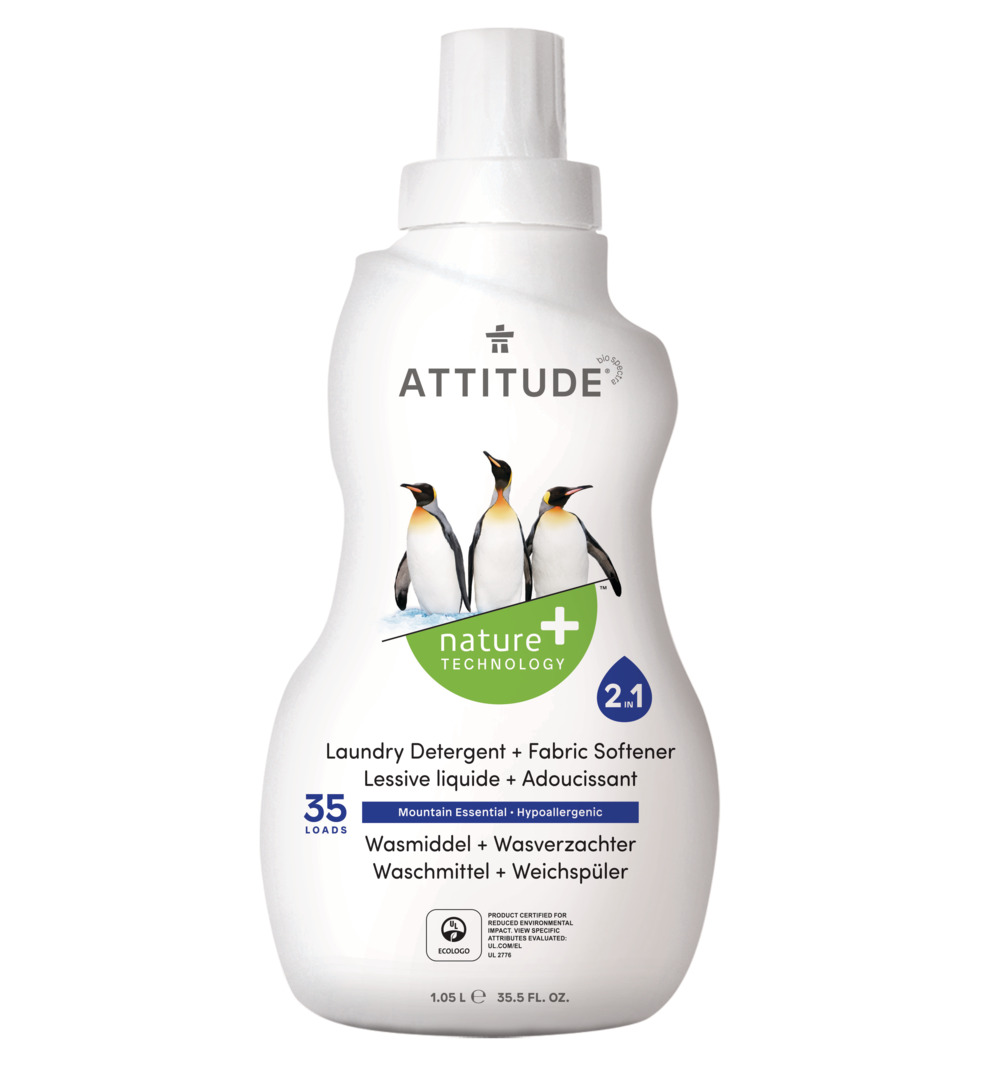 Attitude Nature+ Wasmiddel En Wasverzachter 2 In 1 35 Beurten Mountain Essent (1040 ml)