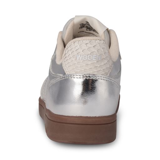 Woden Bjork Leather Sneakers, Silver, 41