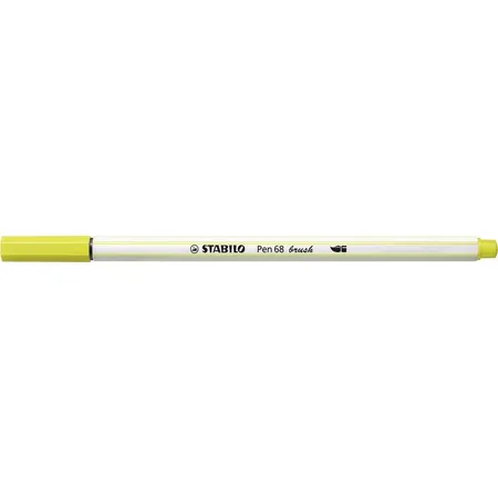 Premium-Filzstift mit Pinselspitze für variable Strichstärken - STABILO Pen 68 brush - Einzelstift - neongelb