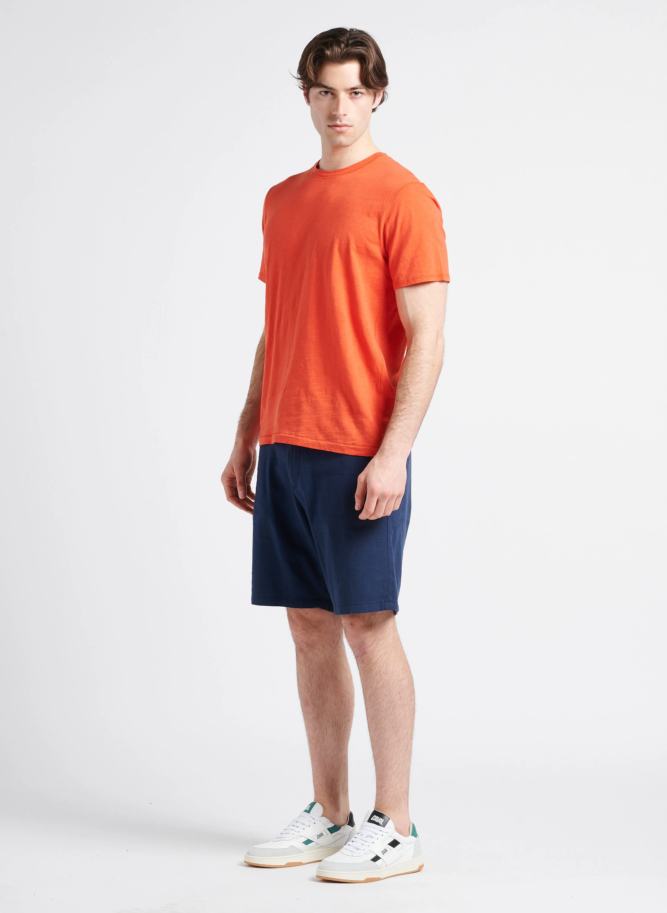 Short regular-fit en coton bio mélangé | Bleu