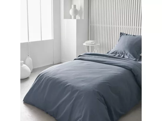 Housse de couette lisse 100% coton, qualité 144 fils. Denim 240x220cm