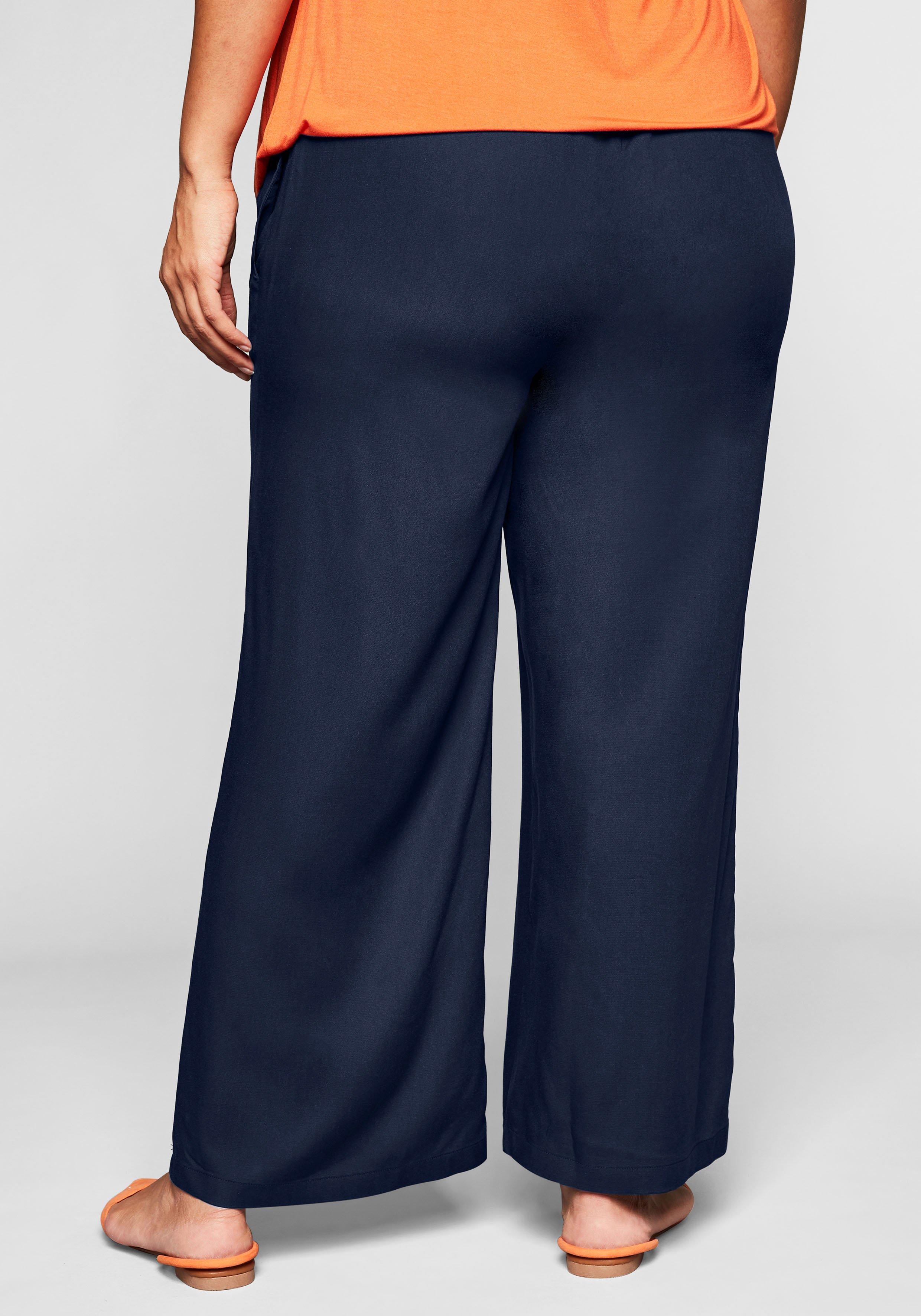 Weite Hose mit Smokbund und Taschen