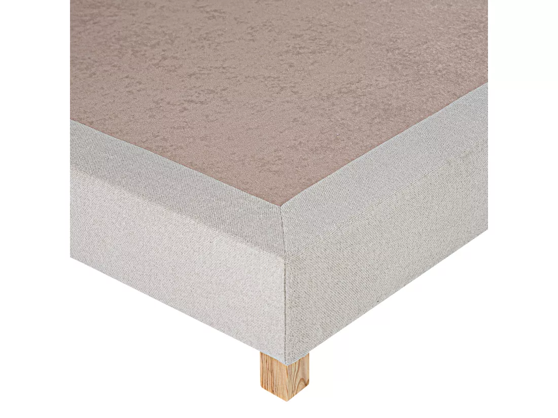 Sommier tapissier 160x200, beige, Gamme Prestige Hôtel, bois massif + pieds offerts