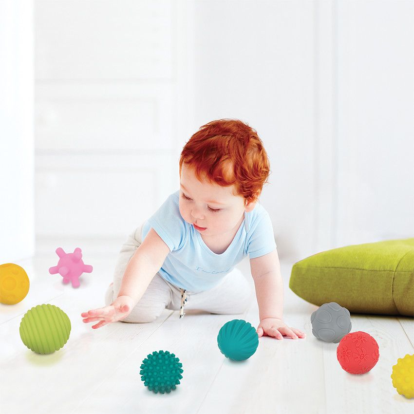 Assortiment de 8 balles sensorielles - Ecru