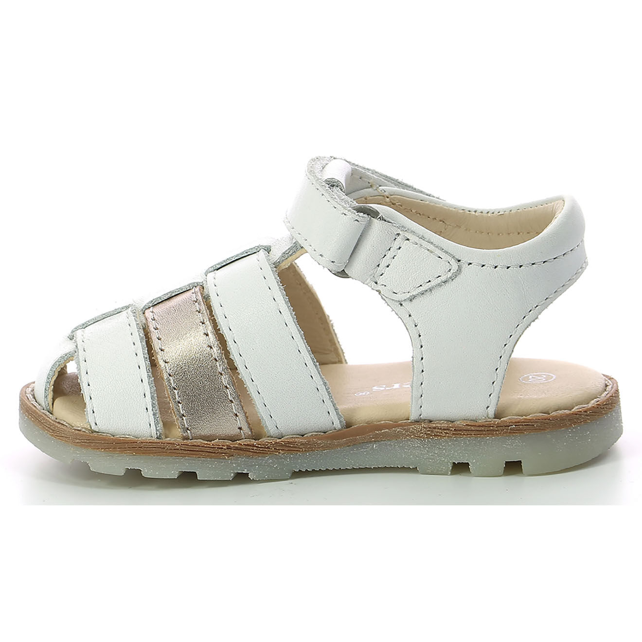 Kickers Sandales en Cuir Nonosti blanc/argenté