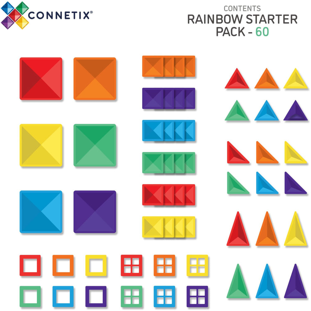 Køb Connetix Rainbow Starter Pak 60 Styks