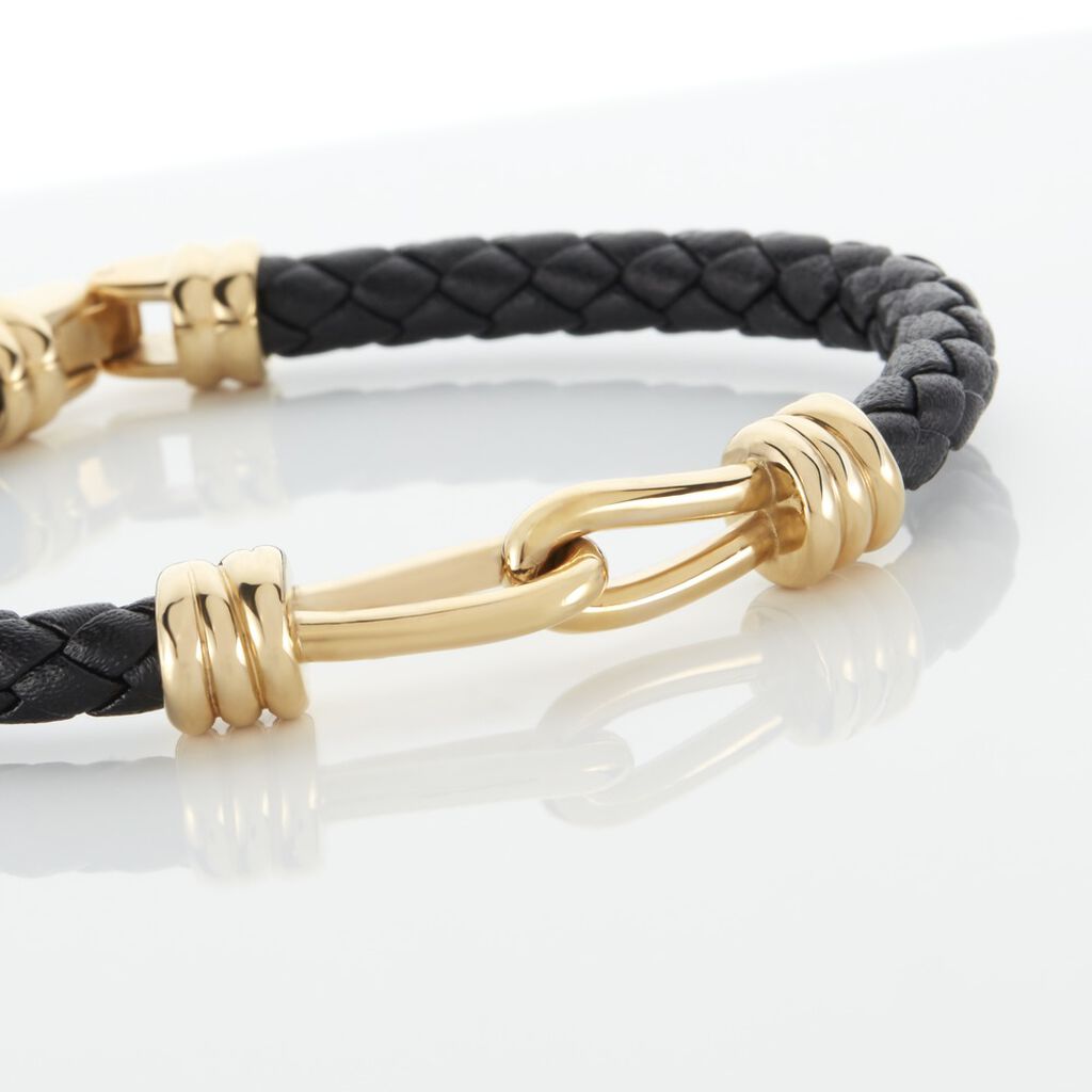 Bracelet Plaqué Or Rodolf Cuir