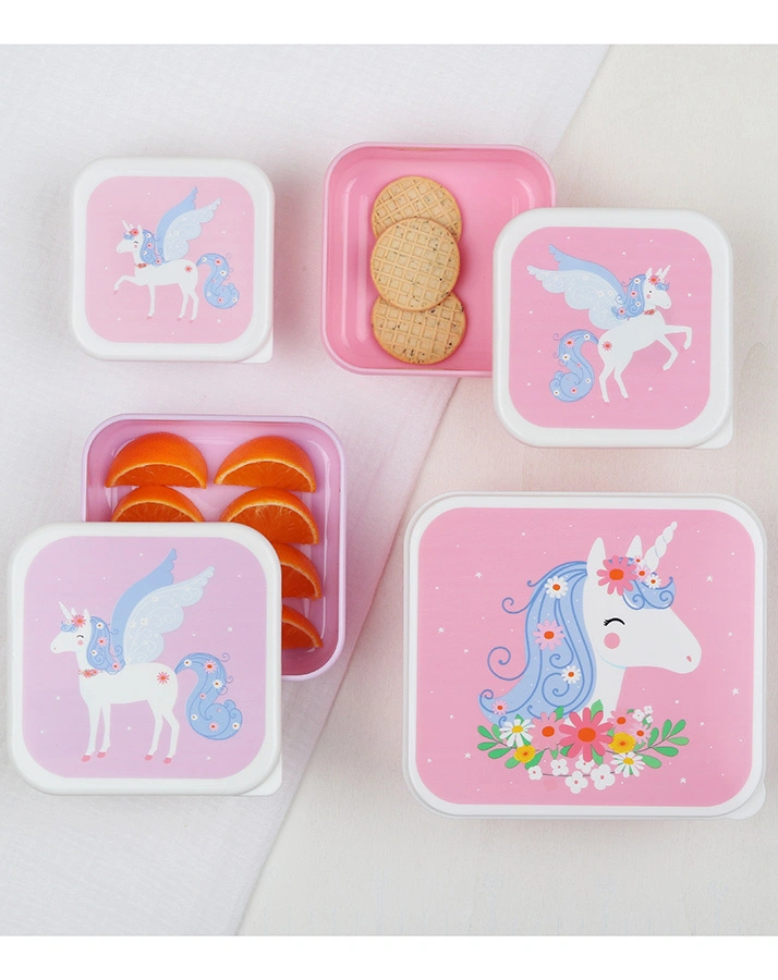 Snackbox UNICORN 4er-Set in rosa