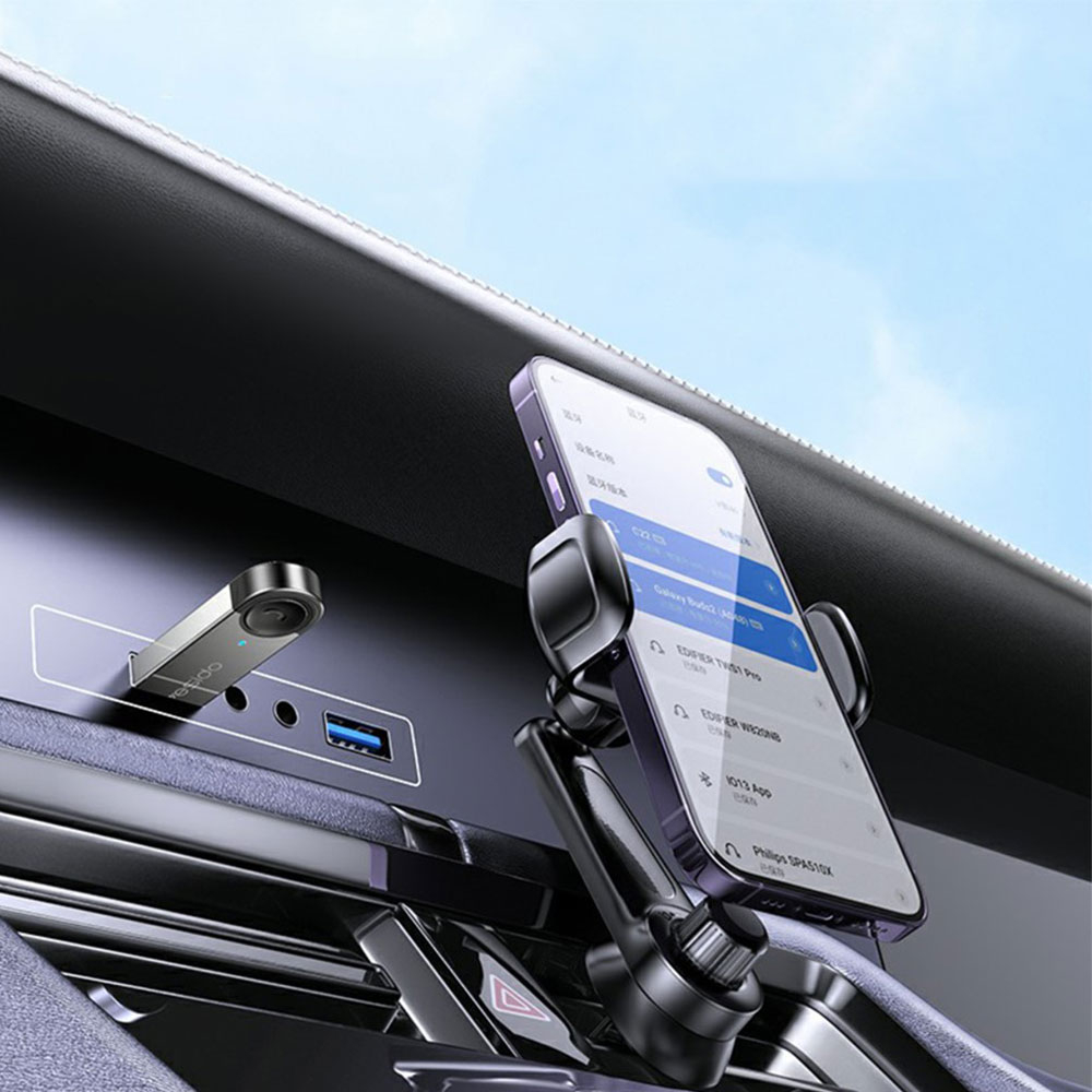 KFZ USB auf Bluetooth 5.0 Dongle mit Freisprecheinrichtung und USB Stick Funktion - Silber