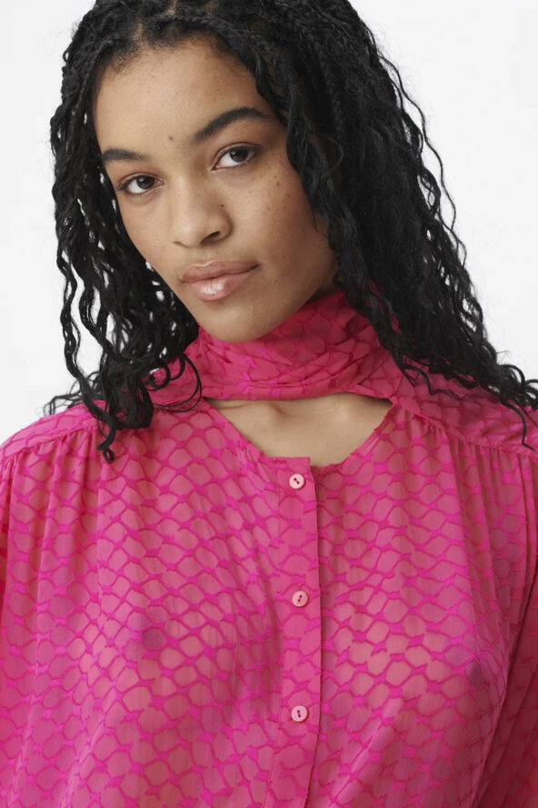 Lala Berlin Blouse Berina Polka dot dragonfruit