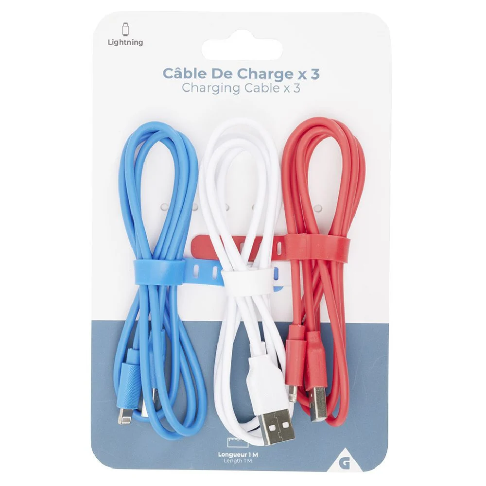 Câble lightning 1 m x3
