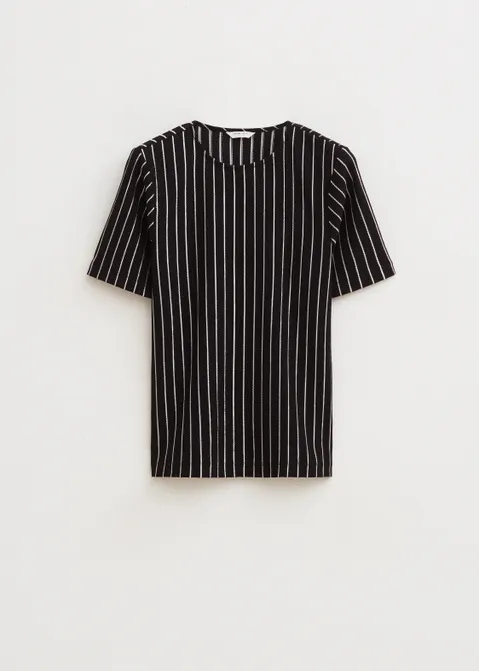 Jersey t-shirt met structuur zwart (ZWART)