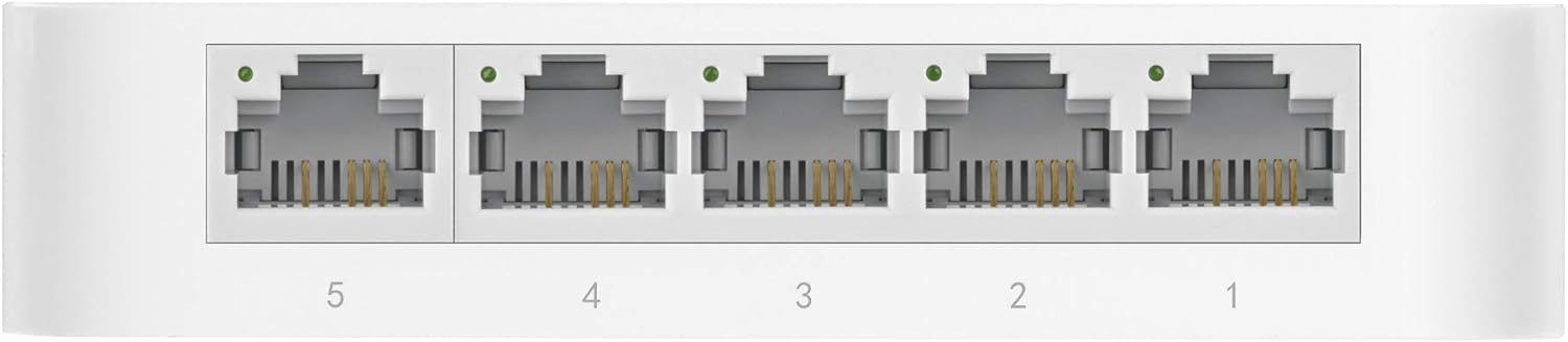 5 Port Gigabit Desktop Netzwerk Switch Ethernet LAN RJ45 mit Netzteil 100Mbit/s (TL-SF1005D) - Weiss