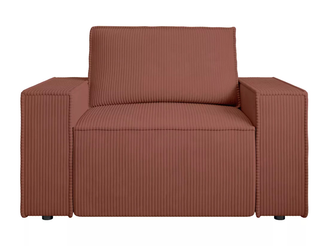 Fauteuil en velours côtelé rose AMELIA