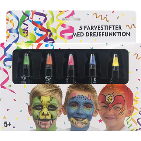 Ansigtsmaling - 5 stifter med drejefunktion