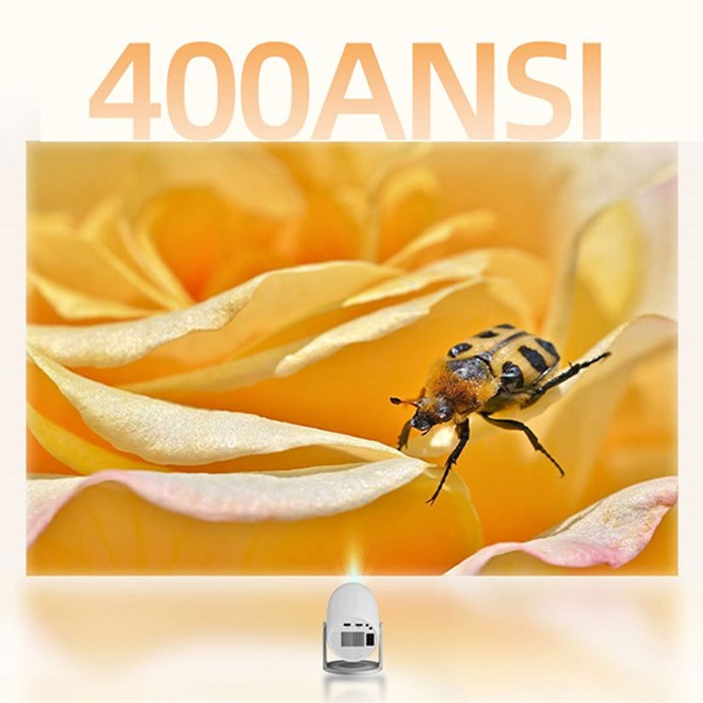 Xiaoxin 100M Multimedia LED Projektor Beamer mit 400 ANSI-Lumen HDMI Full HD 1080p / WiFi 6 / USB / 3.5mm Klinke / Autofokus - Weiss