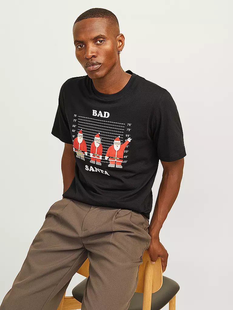 JACK & JONES T-Shirt JJXMAS schwarz