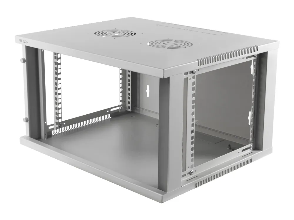 DELTACO 19-5406W - Kabinet - vægmonterbar, gulvstående - hvid - 6U - 19