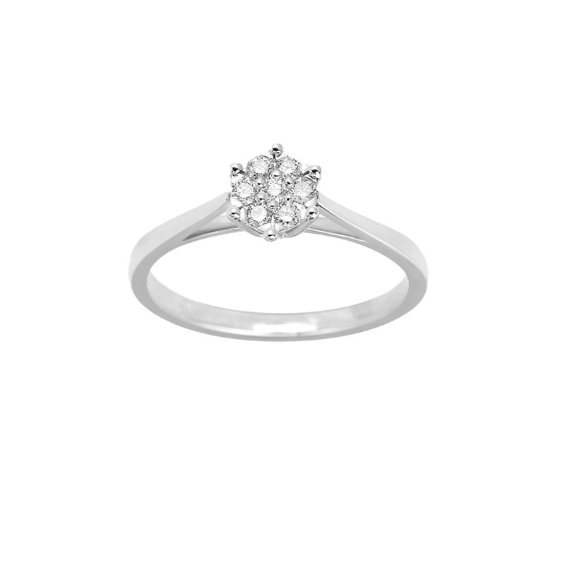Bague Femme - Or 18 Carats - Diamant 0,14 Carats