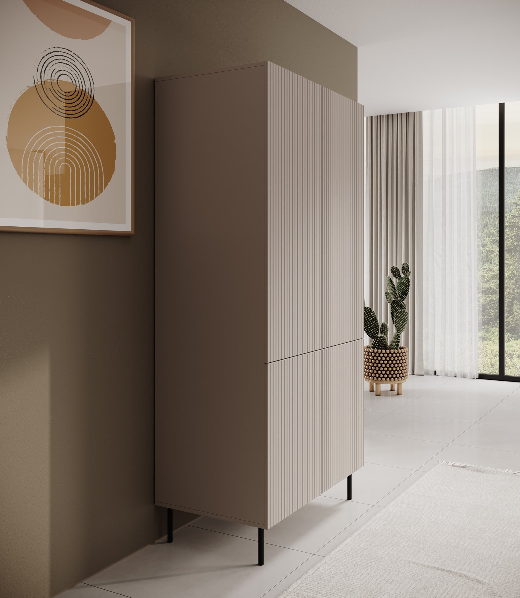 Meubella - Kledingkast Alex - Beige - 90 cm