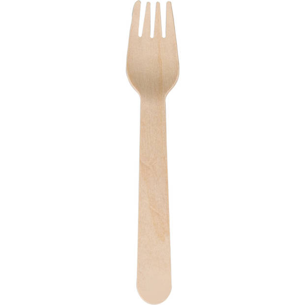 DEPA BBQ/verjaardag/camping bestek - vorken - 20x - hout - 16 cm - Vorken
