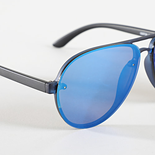 Lunettes De Soleil Noir Bleu Miroir