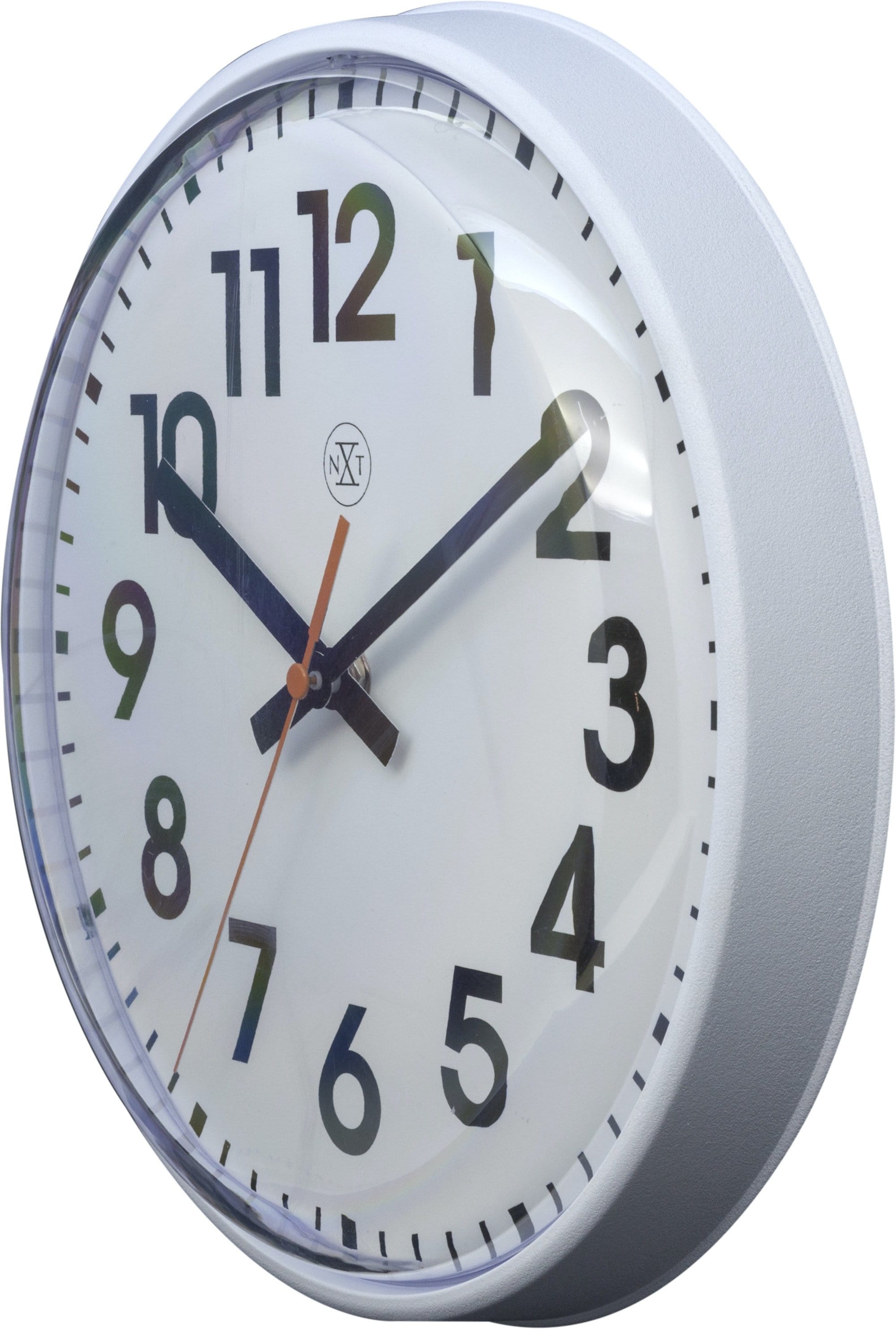 NeXtime - nXt - Wandklok - 26cm  - Plastic - Wit - 'Peter'